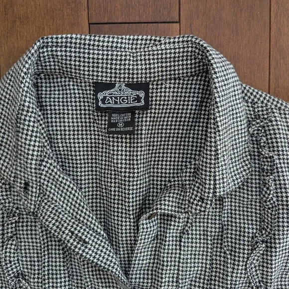 HOUNDSTOOTH RUFFLE COLLAR VINTAGE DRESS - Picture 2 of 2